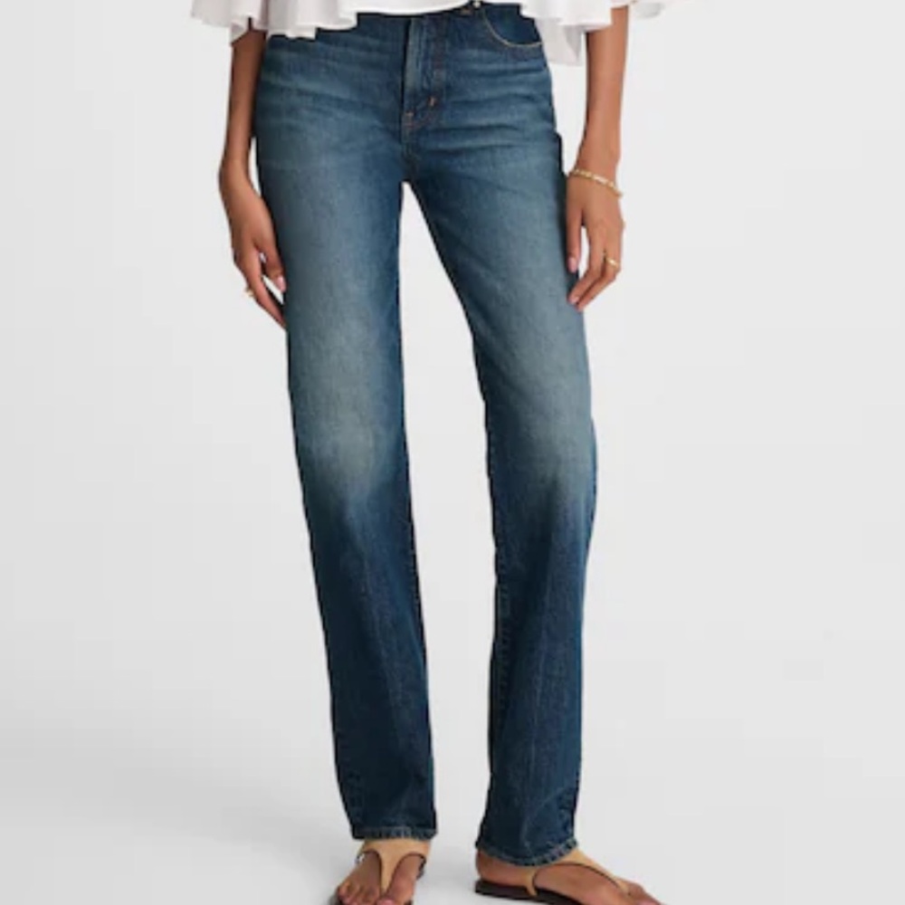 Madewell Women's Straight Leg Jeans - Blue - Picture 3 of 4